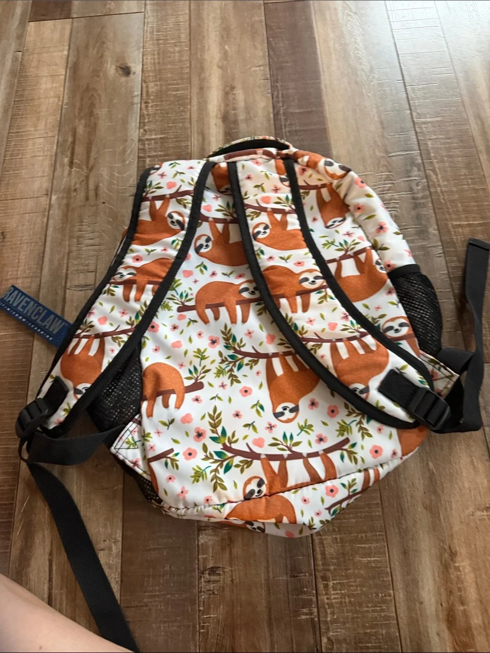 Kids Sloth Print Backpack - White & Brown